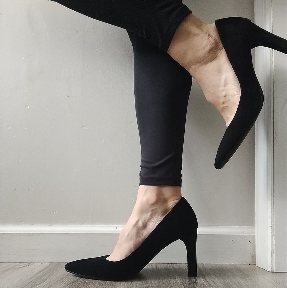 LK Benett London Black Suede Tess Courts Pumps - Picture 11 of 14